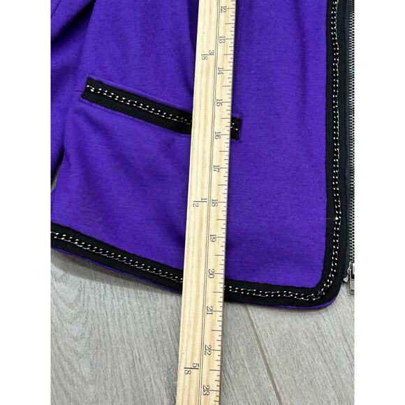 Diane von Furstenberg Women's Purple Blazer Pockets Full Zip Long Sleeve Size M? - Picture 8 of 8